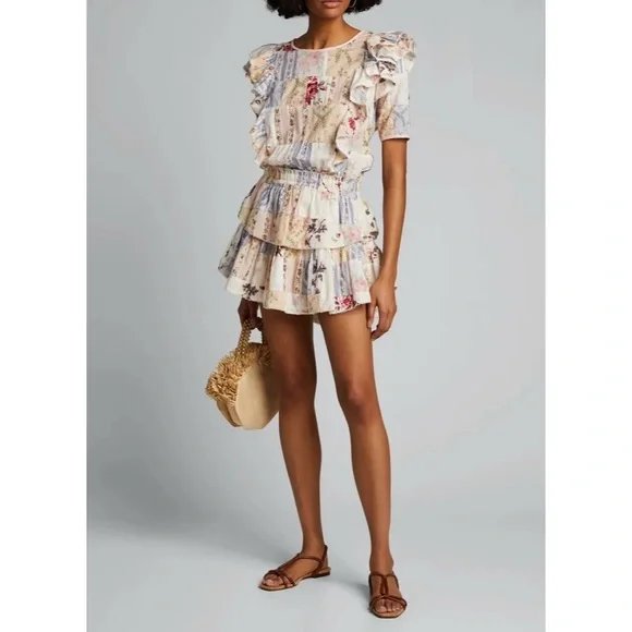 LoveShackFancy Natasha Dress Multi Patchwork - Picture 2 of 9